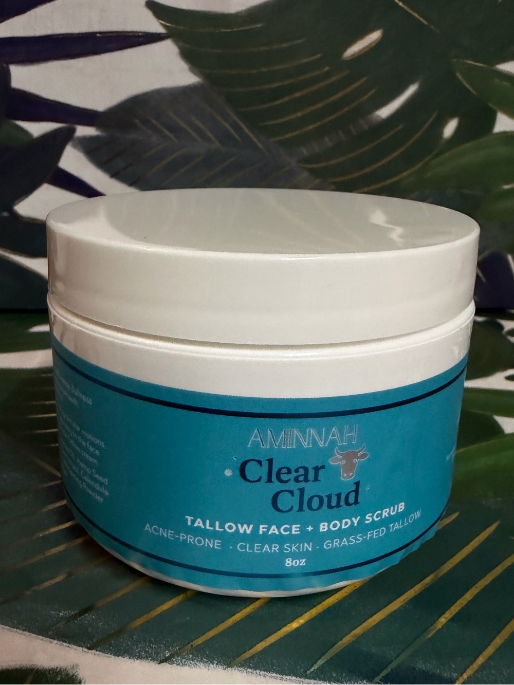 Aminnah Clear Cloud Tallow Face + Body Scrub 8 oz NWT